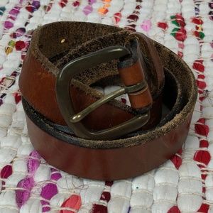 Vintage Brown Leather Distressed Belt